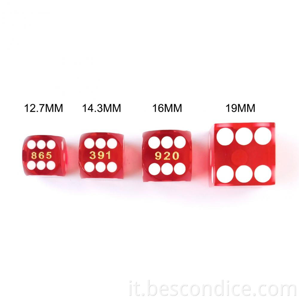 Round Precision Dice With Different Sizes